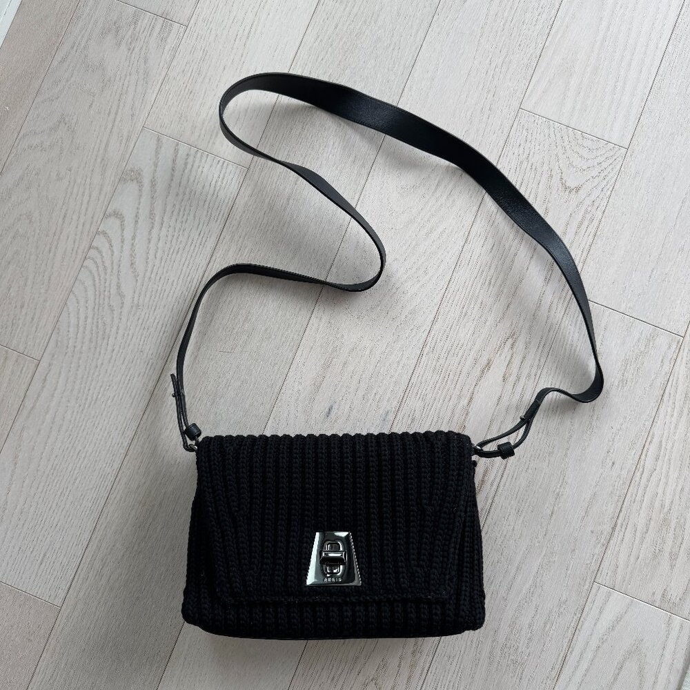 AKRIS | Black Anouk Small Day Knit Crossbody Bag